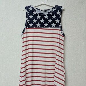 Camisa Patriotic Sleeveless Dress with Stars and Stripes - Small